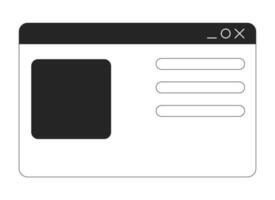 navegador ventana Bosquejo plano monocromo aislado vector objeto. editable negro y blanco línea Arte dibujo. sencillo contorno Mancha ilustración para web gráfico diseño