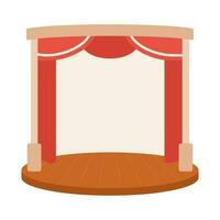 Theater stage semi flat colour vector object. Decorative red curtains. Editable cartoon clip art icon on white background. Simple spot illustration for web graphic design