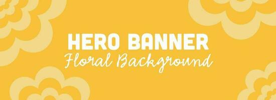 Yellow Floral Background, Hero Image Template, Wide Flower Banner for Websites And Print Design With Copy Space vector