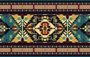 Tribal vector ornament. Seamless African pattern. Ethnic carpet with chevrons. Aztec style. Geometric mosaic on the tile, majolica. Ancient interior. Modern rug. Geo print on textile.ikat pattern