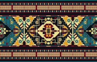 Tribal vector ornament. Seamless African pattern. Ethnic carpet with chevrons. Aztec style. Geometric mosaic on the tile, majolica. Ancient interior. Modern rug. Geo print on textile.ikat pattern