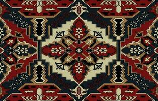 navajo patrón.persian alfombra.azteca tribal.sin costuras geométrico modelo. indígena étnico alfombra. etnicidad rojo alfombra, el historia de el fuego guerra. vector