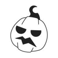 obsesionado calabaza monocromo plano vector objeto. escalofriante celebracion. mal helloween festival. editable negro y blanco Delgado línea icono. sencillo dibujos animados acortar Arte Mancha ilustración para web gráfico diseño