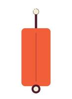 Suitcase on wheels semi flat colour vector object. Rolling luggage bag. Editable cartoon clip art icon on white background. Simple spot illustration for web graphic design