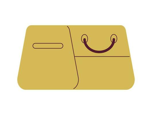 Travel bag semi flat colour vector object. Carry on luggage. Editable cartoon clip art icon on white background. Simple spot illustration for web graphic design