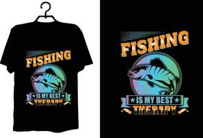 diseño de camiseta de pesca vector