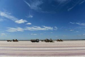 Salt field in Dunaliella Salina, Argentina photo