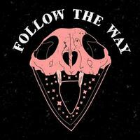 follow the way Halloween skull with grunge texture. vector
