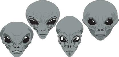 Classic SciFi Alien Vector Set 3