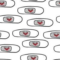 Seamless pattern Doodle patch with heart. World AIDS Day. Valentine is Day vector