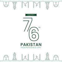 Pakistán independencia día enviar con diseño vector