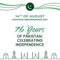 Pakistan Independence Day Post with Design vector