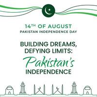 Pakistán independencia día enviar con diseño vector