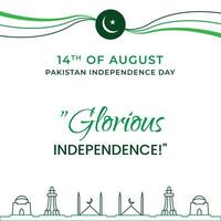 Pakistan Independence Day Post with Design vector