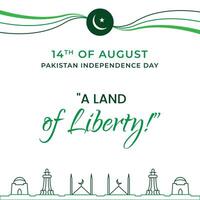 Pakistan Independence Day Post with Design vector