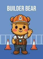 Vector Illustration, Builder Bear, Animal Clipart