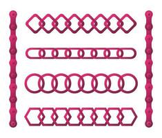 Seamless abstract geometric gradient pink chains pattern design, Vector Illustration.