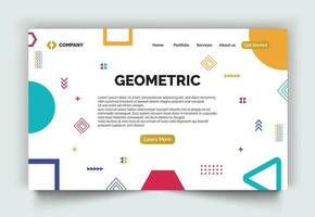 Abstract geometric landing page, vector illustration