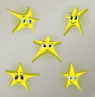vector ilustración de amarillo linda gracioso dibujos animados estrellas