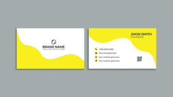 Yellow curve business card design and modern visiting card design and name card design vector