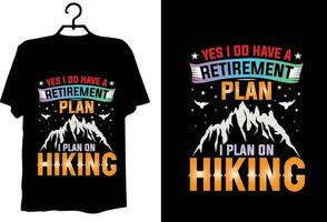 Hiking t shirt design vector