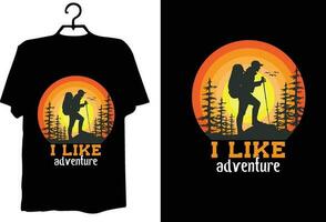 Hiking t shirt design vector