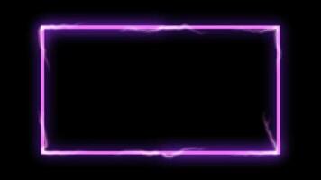 Neon purple frame on black background video