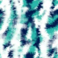 Seamless tie dye pattern with turquoise, indigo and white abstract stains. Funny psychedelic hippie texture. 70s style design motif vector