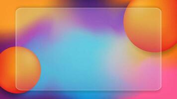 Vector Glass Effect Frame Background with Gradient on Back