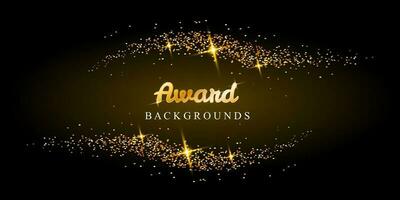 Award ceremony luxurious vector background with golden sparkles and stars.