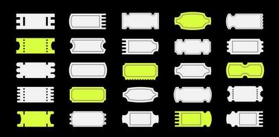 Set of retro tickets shapes, stickers, labels with copy space, old fashioned ticket frames, vector design elements.