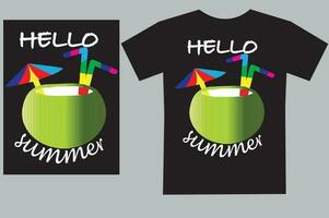 Hello enjoy summer T-shirt design vector file