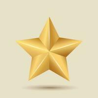 Golden star isolated. Christmas decoration. Vector design.