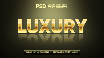 lusso reale oro specchio riflessione modificabile testo effetto modello psd