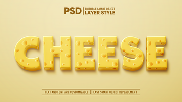 3D Dairy Milk Cheese Layer Editable Layer Style Smart Object Text Effect psd