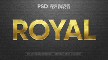 Elegant Royal Black Leather With Gold Embossed Stamp Editable Smart Object Text Effect psd