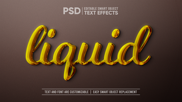 Liquid Gold Editable Text Effect Smart Object Mockup psd
