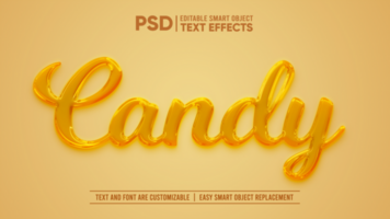 Honey Candy 3D Editable Smart Object Text Effect psd