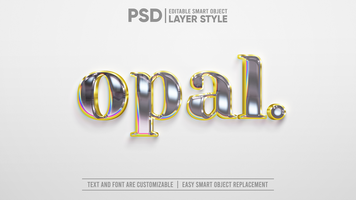 Shiny Crystal Black Opal Quartz with Luxury Gold Frame Editable Smart Object Text Effect psd