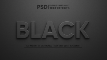 Black Granite Marble 3D Editable Smart Object Text Effect psd