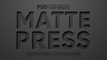 Black Matte Vinyl 3D Editable Smart Object Text Effect psd