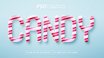 Sweet Candy Cane Smart Object Layer Effect psd