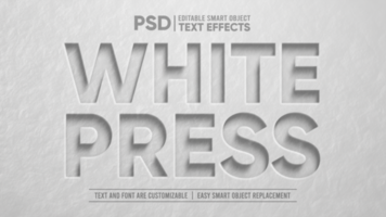 blanco Roca prensa 3d editable inteligente objeto texto efecto psd