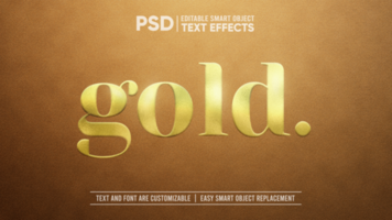 Brown Suede with Embossed Gold Foil Editable Smart Object Text Effect psd