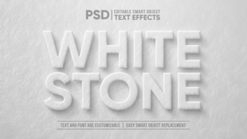 White Stone 3D Editable Smart Object Text Effect psd