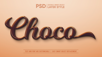 realista oscuro chocolate inteligente objeto capa efecto psd