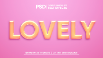 Shiny Lovely Plastic 3D Editable Smart Object Text Effect psd