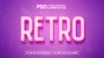 3D Pink Vintage Retro Washed Old Paper Editable Layer Style Smart Object Text Effect psd