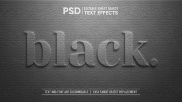 elegant Jahrgang Leder mit schwarz prägen editierbar Clever Objekt Text bewirken psd