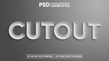 Elegant Black and White Paper Cutout Sliced Editable Text Effect Smart Object Layer Style psd